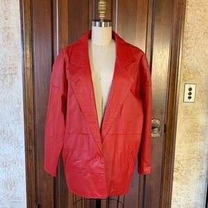 Vintage 1980s Toffs Red Leather Jacket